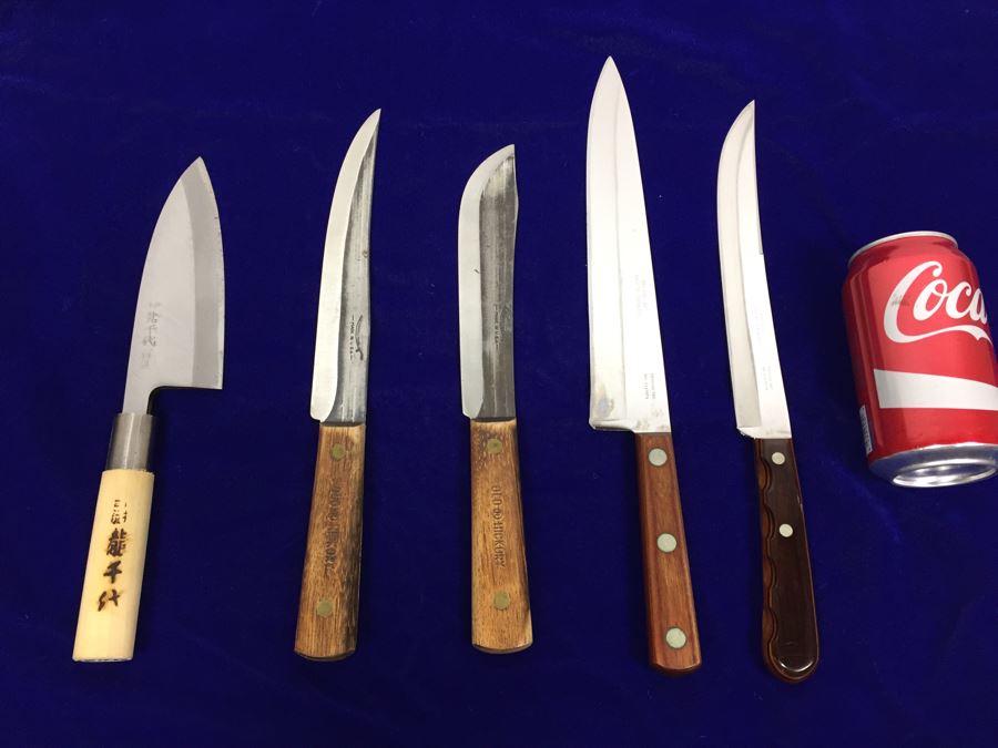Knife Lot With CASE XX Stainless Steel Knives, Japanese Knife And Old Hickory Knives