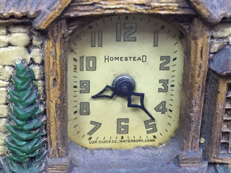 Vintage Clock Homestead By Lux Clock Co., Waterbury, Conn. [Photo 7]