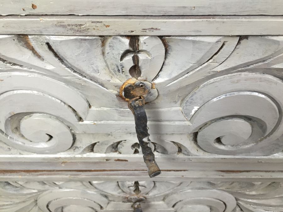 6-Drawer Vintage Chest Of Drawers Dresser Half Painted [Photo 7]