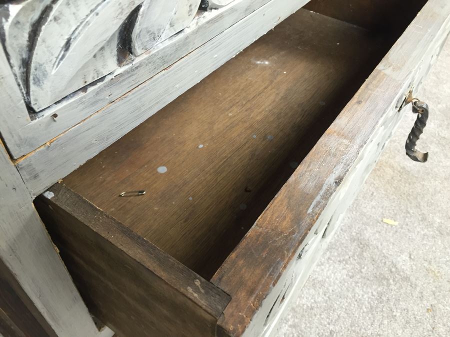 6-Drawer Vintage Chest Of Drawers Dresser Half Painted [Photo 10]