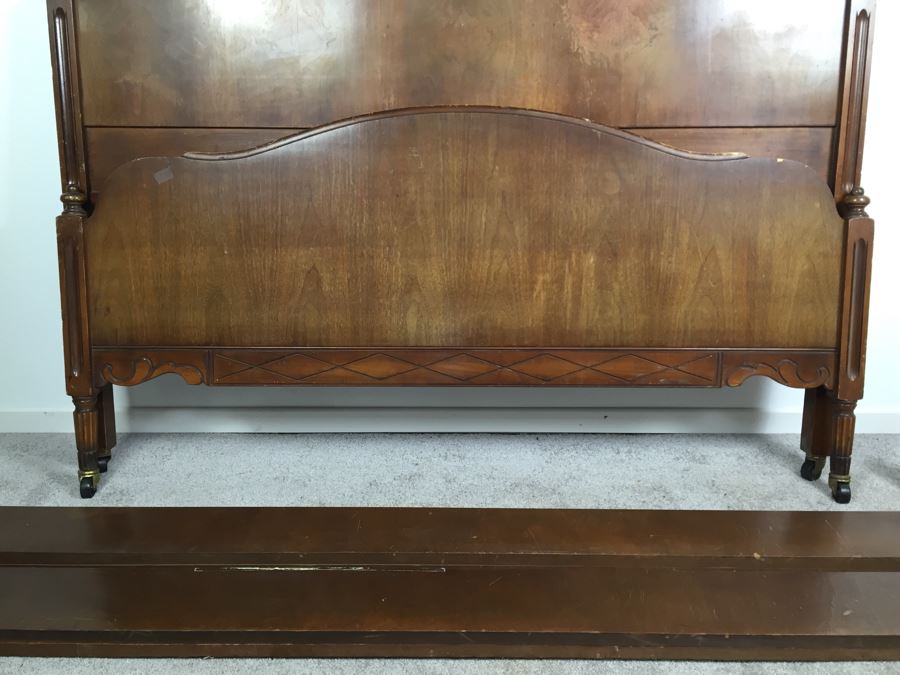 Queen Size Wooden Bed On Casters [Photo 7]