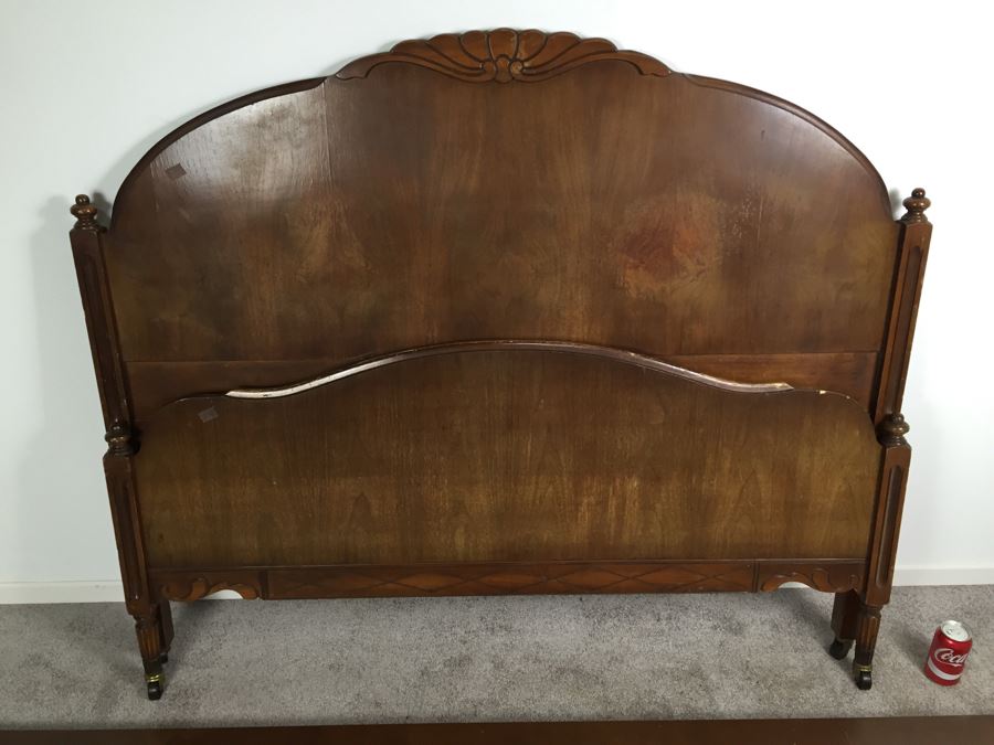 Queen Size Wooden Bed On Casters [Photo 4]