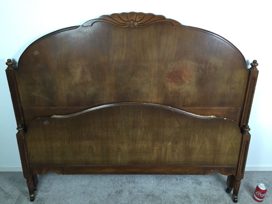 Queen Size Wooden Bed On Casters [Photo 5]