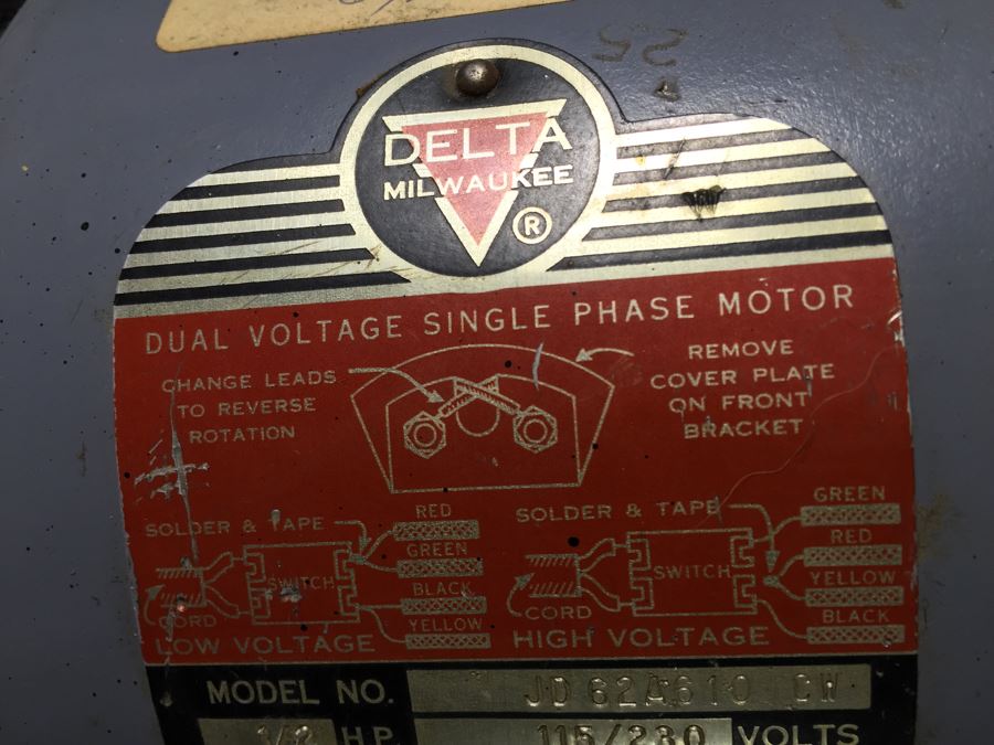 JUST ADDED  - Delta Milwaukee Industrial Drill Press Model No JD 62A610 CW Rockwell Manufacturing Company 1952 [Photo 10]