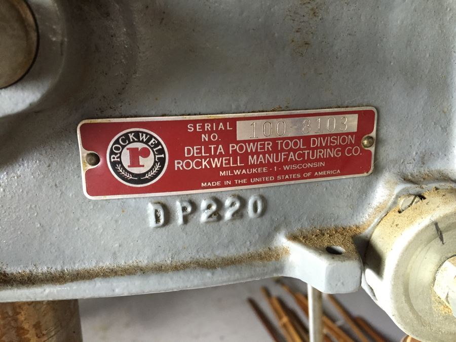 JUST ADDED  - Delta Milwaukee Industrial Drill Press Model No JD 62A610 CW Rockwell Manufacturing Company 1952 [Photo 13]