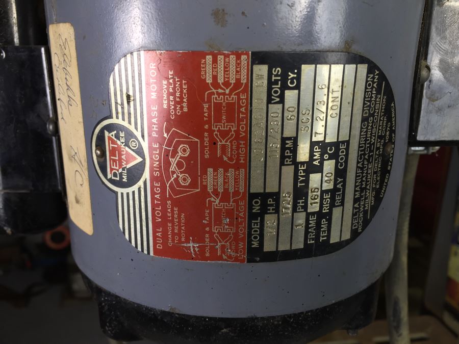 JUST ADDED  - Delta Milwaukee Industrial Drill Press Model No JD 62A610 CW Rockwell Manufacturing Company 1952 [Photo 9]