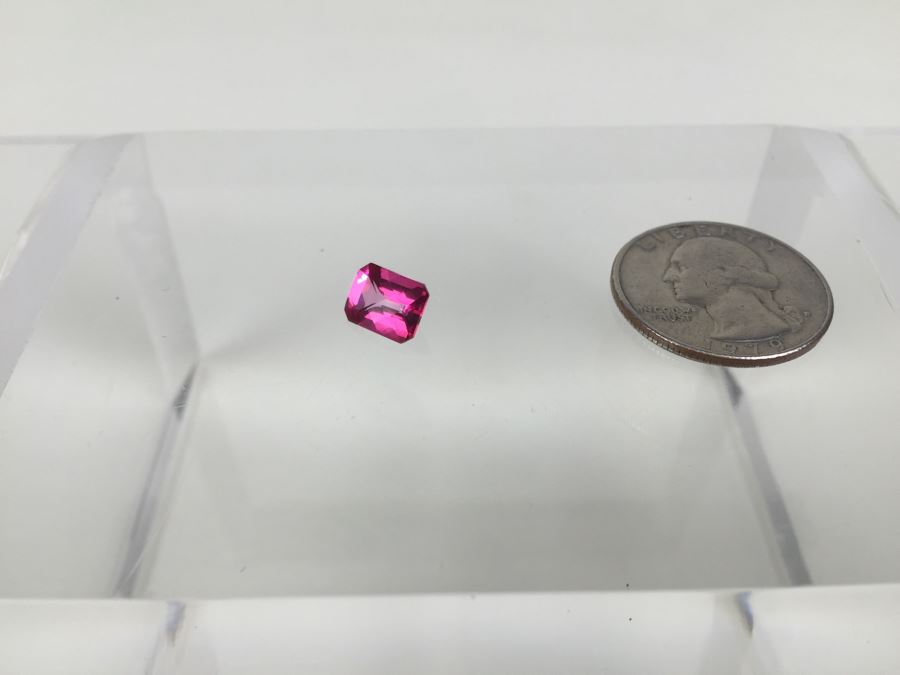 2.10CTS EC TRTD Hot Pink Topaz Gemstone 9X7MM [Photo 6]