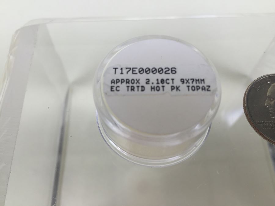 2.10CTS EC TRTD Hot Pink Topaz Gemstone 9X7MM [Photo 3]