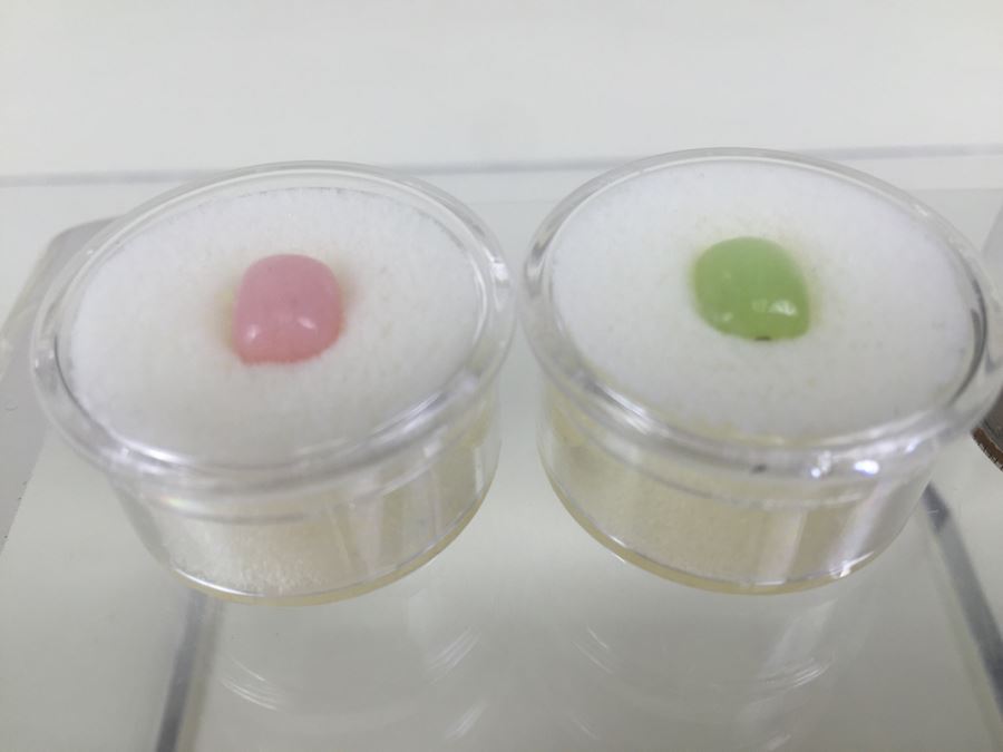 11X9MM CU Cab Peruvian Pink Opal And 9X7MM CU Cab Nat Bl Color Peruvian Opal Gemstones [Photo 4]