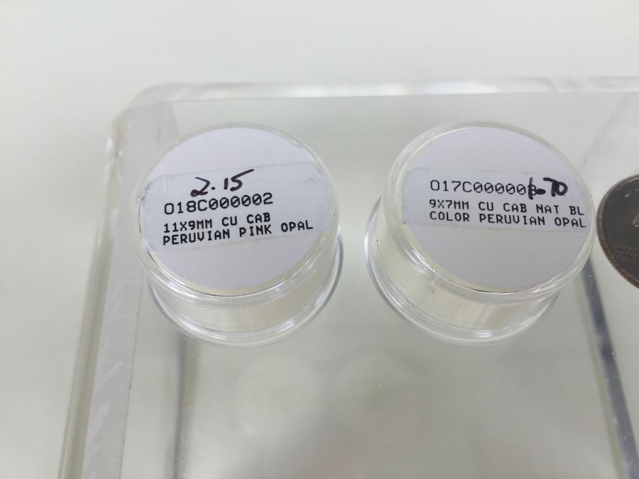 11X9MM CU Cab Peruvian Pink Opal And 9X7MM CU Cab Nat Bl Color Peruvian Opal Gemstones [Photo 3]