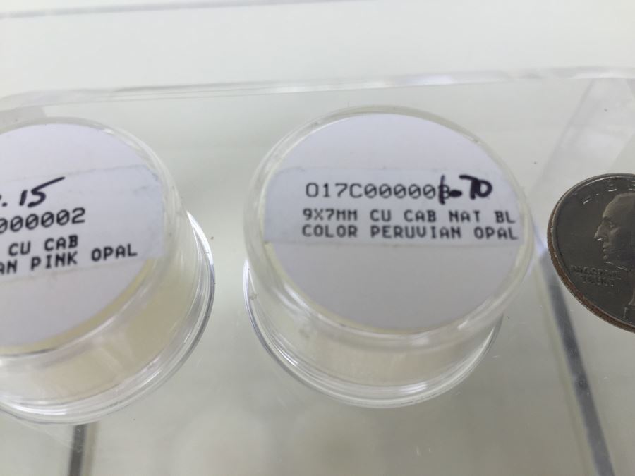 11X9MM CU Cab Peruvian Pink Opal And 9X7MM CU Cab Nat Bl Color Peruvian Opal Gemstones [Photo 6]