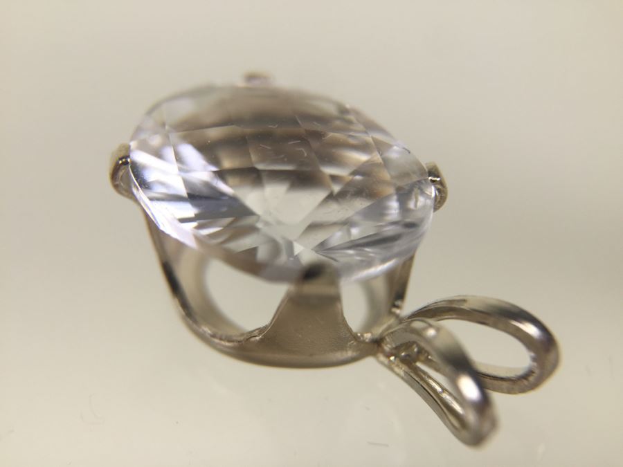 14K Gold Pendant 1.35CT Petalite Oval 10X8MM  [Photo 2]