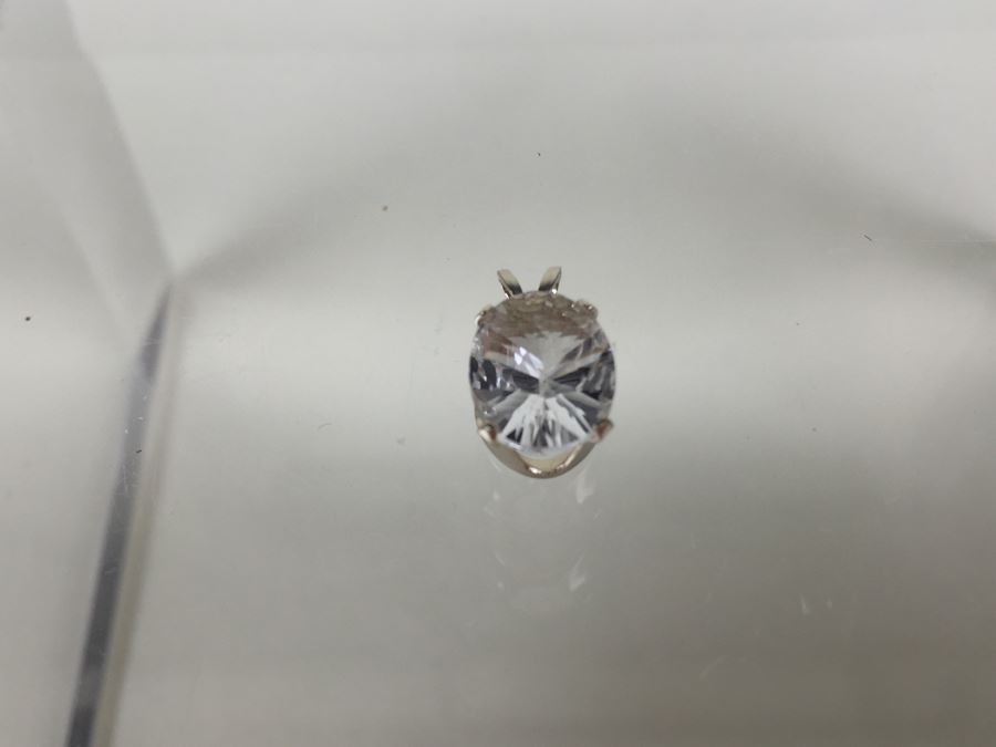 14K Gold Pendant 1.35CT Petalite Oval 10X8MM  [Photo 6]