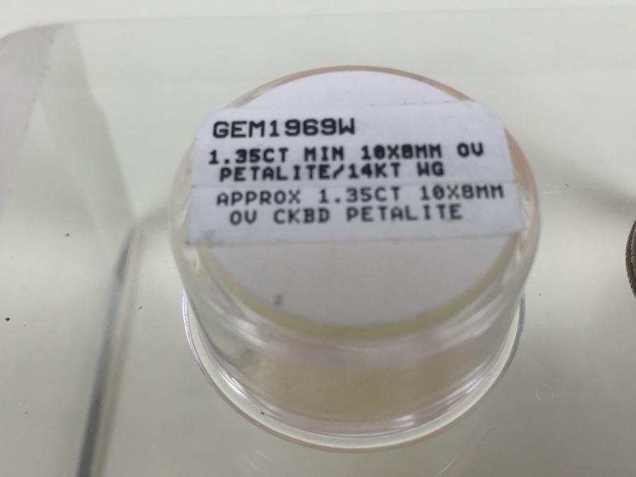 14K Gold Pendant 1.35CT Petalite Oval 10X8MM  [Photo 3]