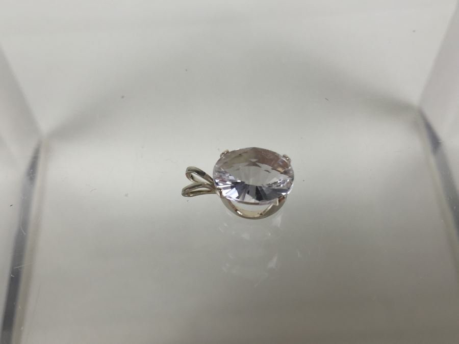 14K Gold Pendant 1.35CT Petalite Oval 10X8MM  [Photo 7]