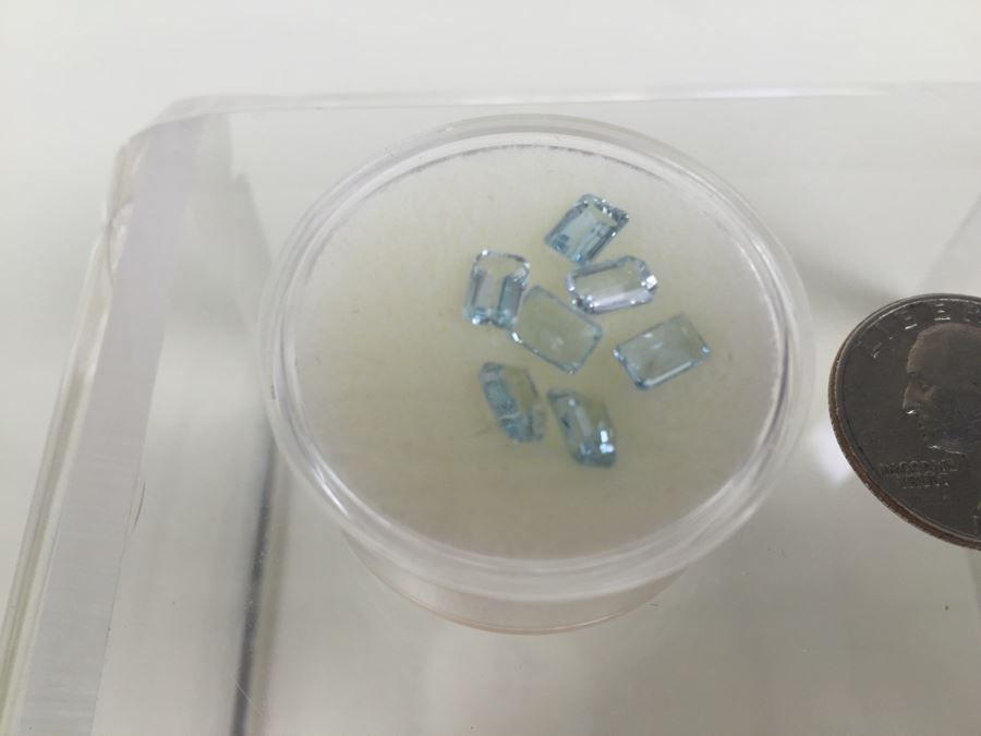 3.95CT Aquamarine Gemstones 6X4MM [Photo 1]