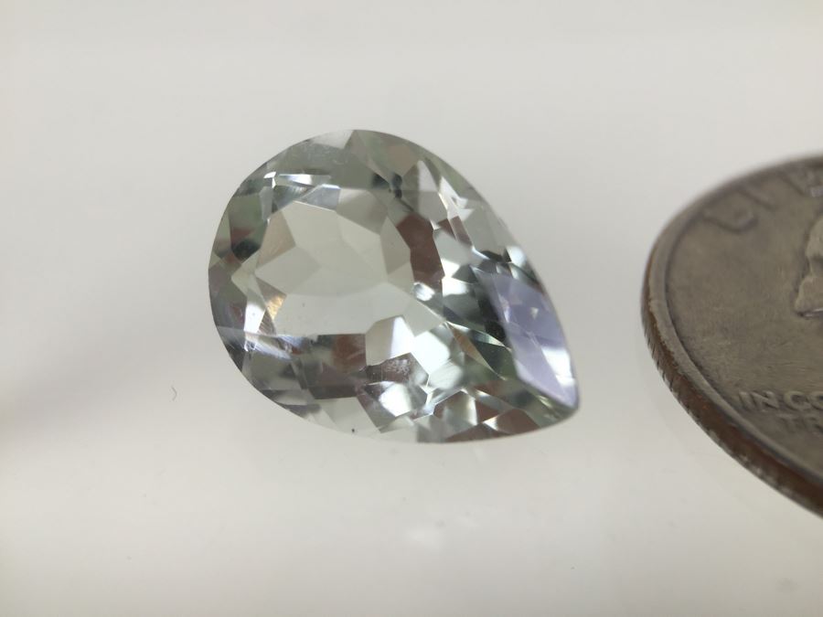 8.10CT Prasiolite Gemstone 12X16 Pear [Photo 2]