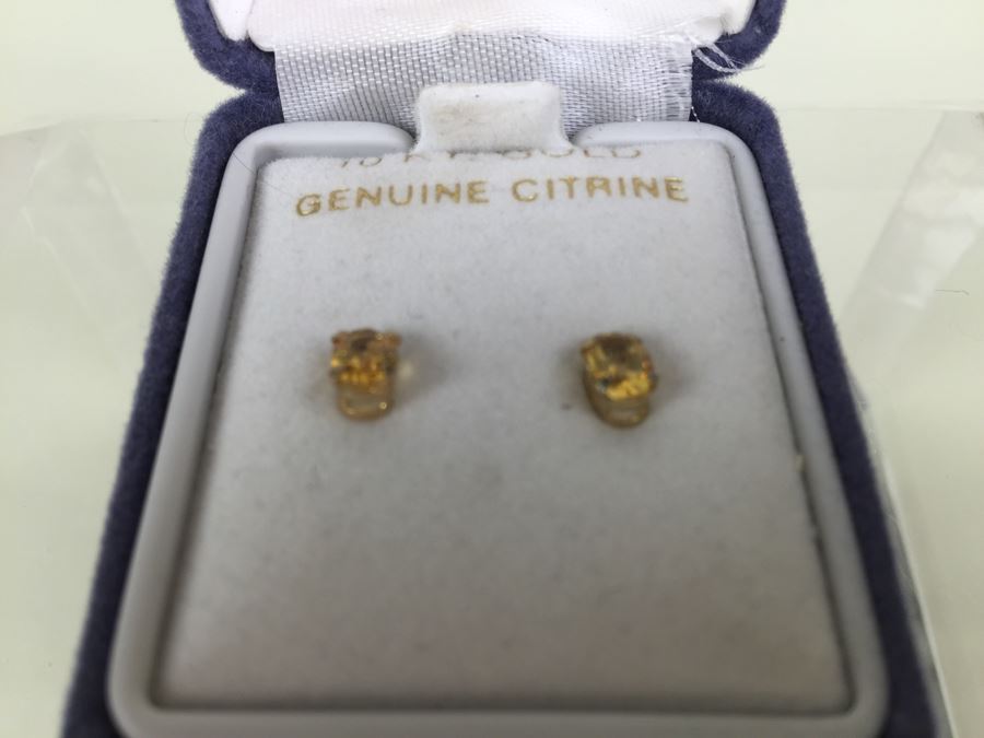 10K Gold Citrine Earrings [Photo 5]