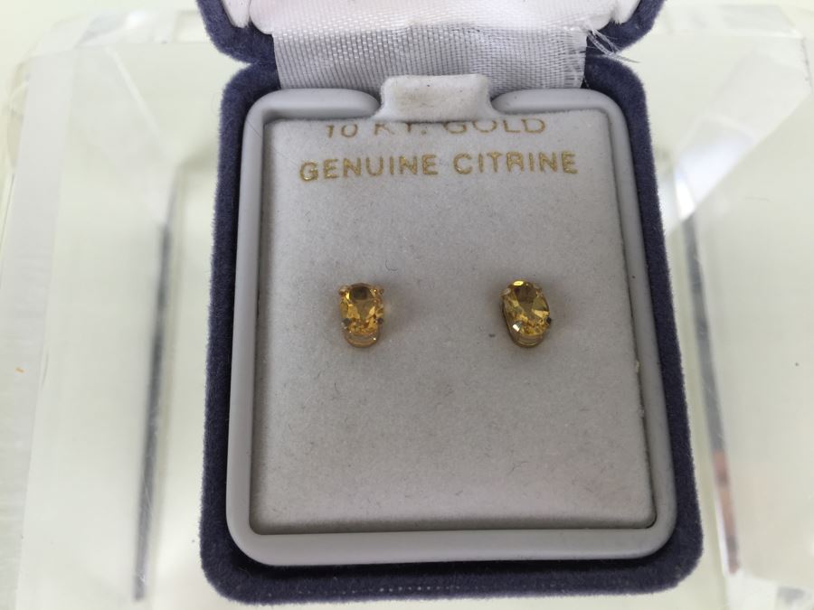 10K Gold Citrine Earrings