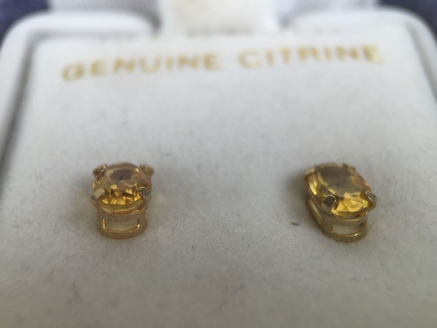 10K Gold Citrine Earrings [Photo 7]