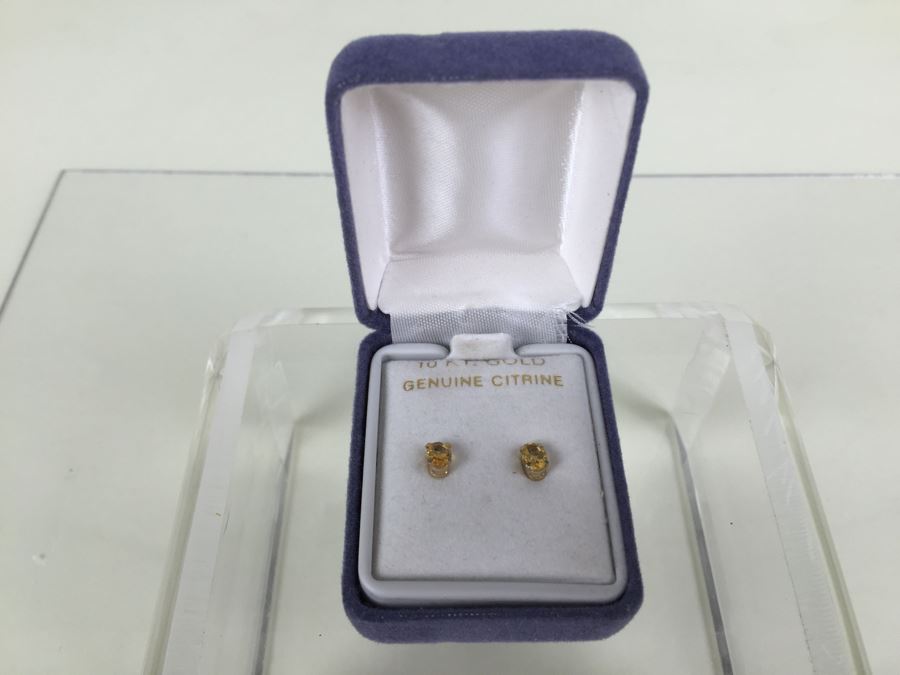 10K Gold Citrine Earrings [Photo 4]