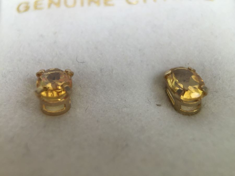 10K Gold Citrine Earrings [Photo 2]