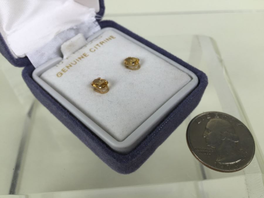 10K Gold Citrine Earrings [Photo 9]
