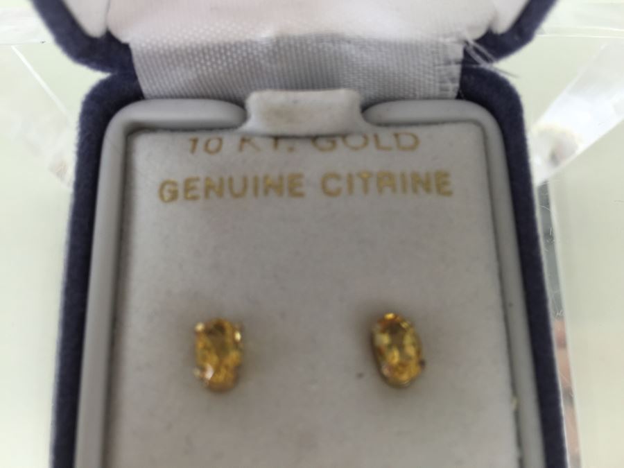 10K Gold Citrine Earrings [Photo 6]