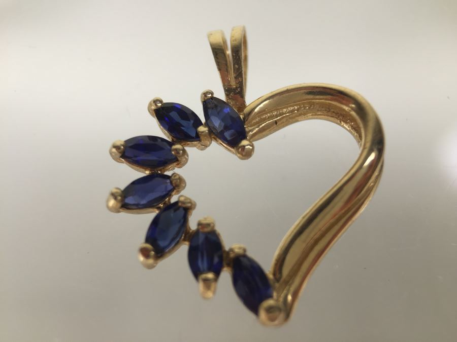 14K Gold Pendant With Gemstones 1.8g [Photo 6]