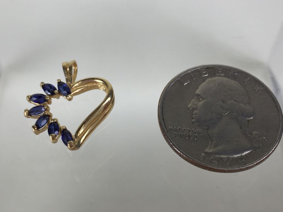 14K Gold Pendant With Gemstones 1.8g [Photo 1]