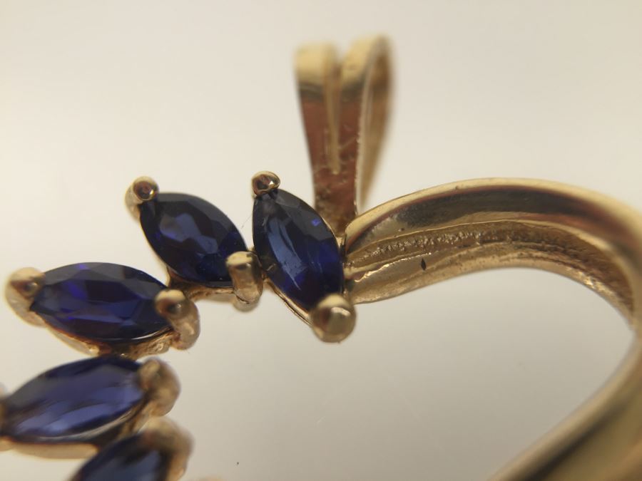 14K Gold Pendant With Gemstones 1.8g [Photo 12]