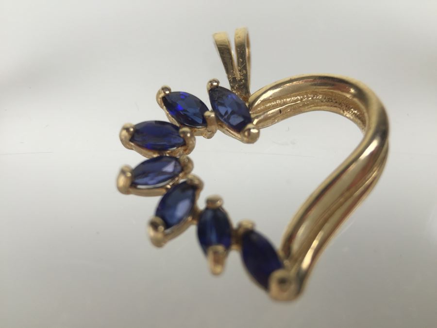 14K Gold Pendant With Gemstones 1.8g [Photo 5]