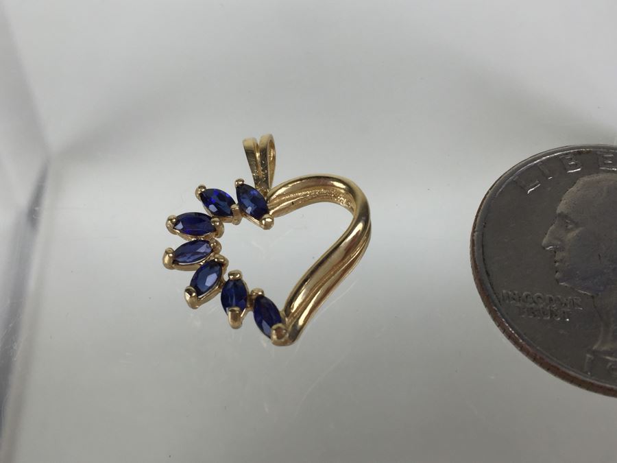 14K Gold Pendant With Gemstones 1.8g [Photo 4]