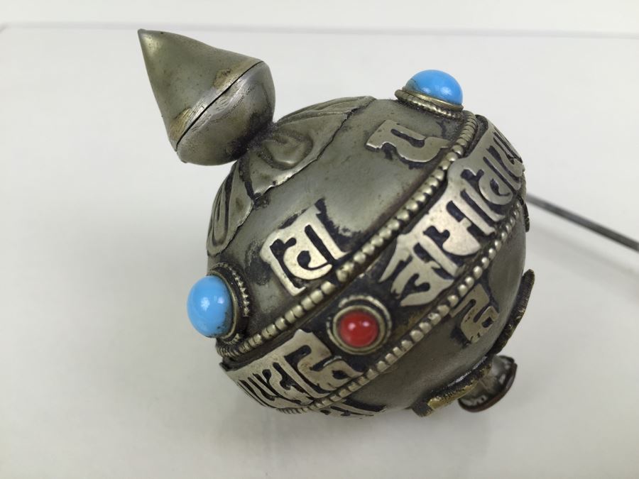 Vintage Jewish Traditional Dreidel For Hanuka Holiday With Turqoise And Coral [Photo 13]