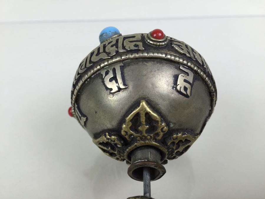 Vintage Jewish Traditional Dreidel For Hanuka Holiday With Turqoise And Coral [Photo 10]