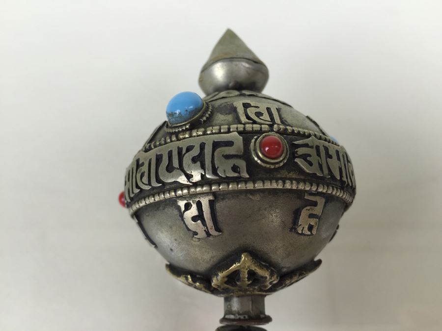 Vintage Jewish Traditional Dreidel For Hanuka Holiday With Turqoise And Coral [Photo 6]