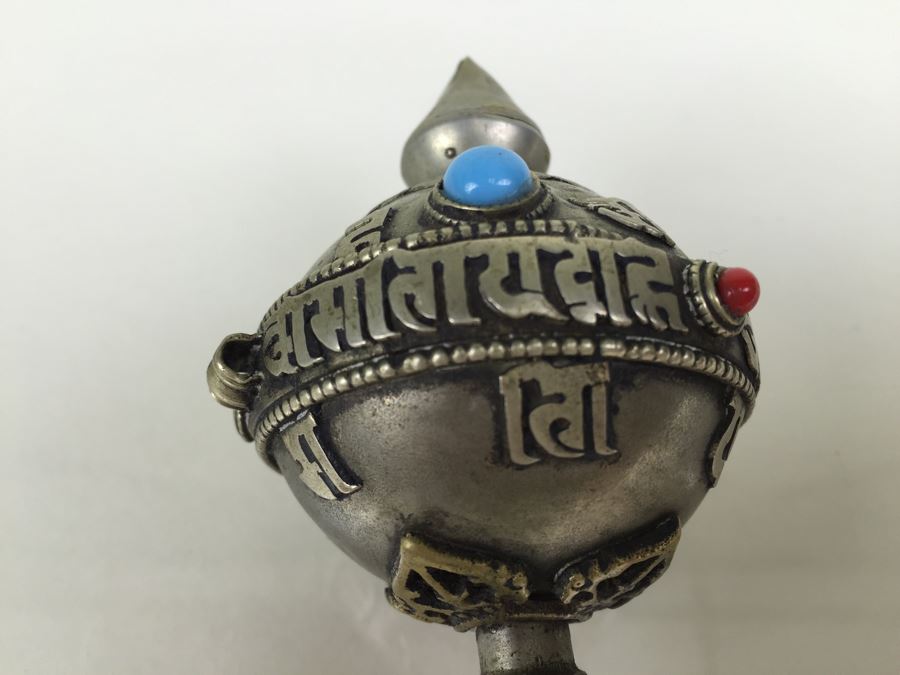 Vintage Jewish Traditional Dreidel For Hanuka Holiday With Turqoise And Coral [Photo 8]