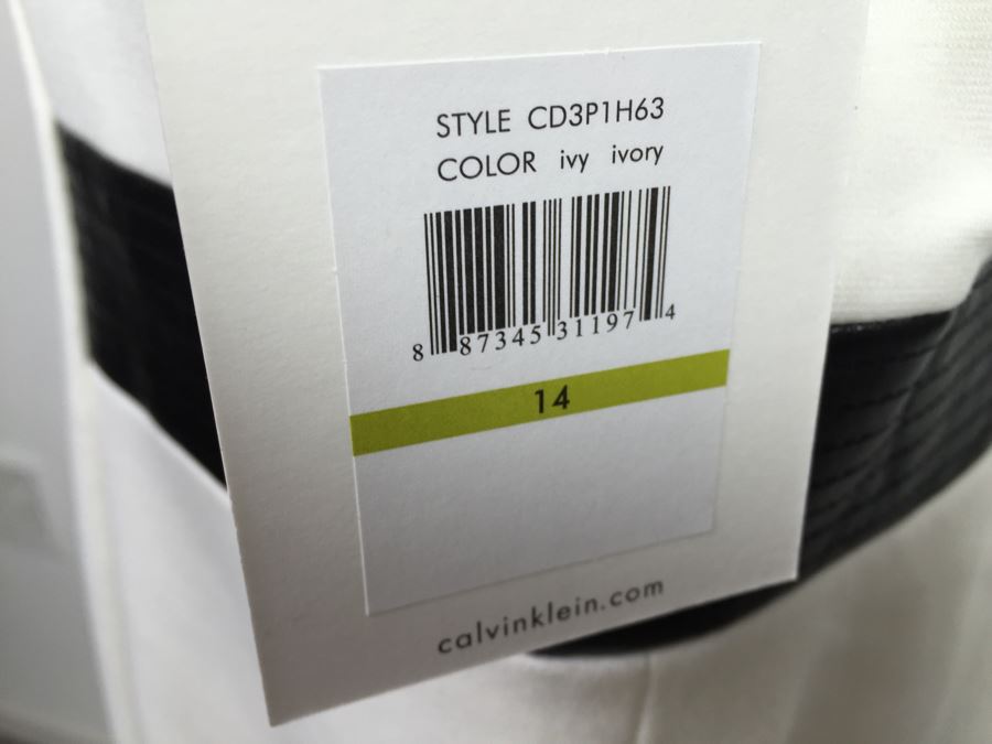 Calvin Klein White Dress Size 14 New With Tags