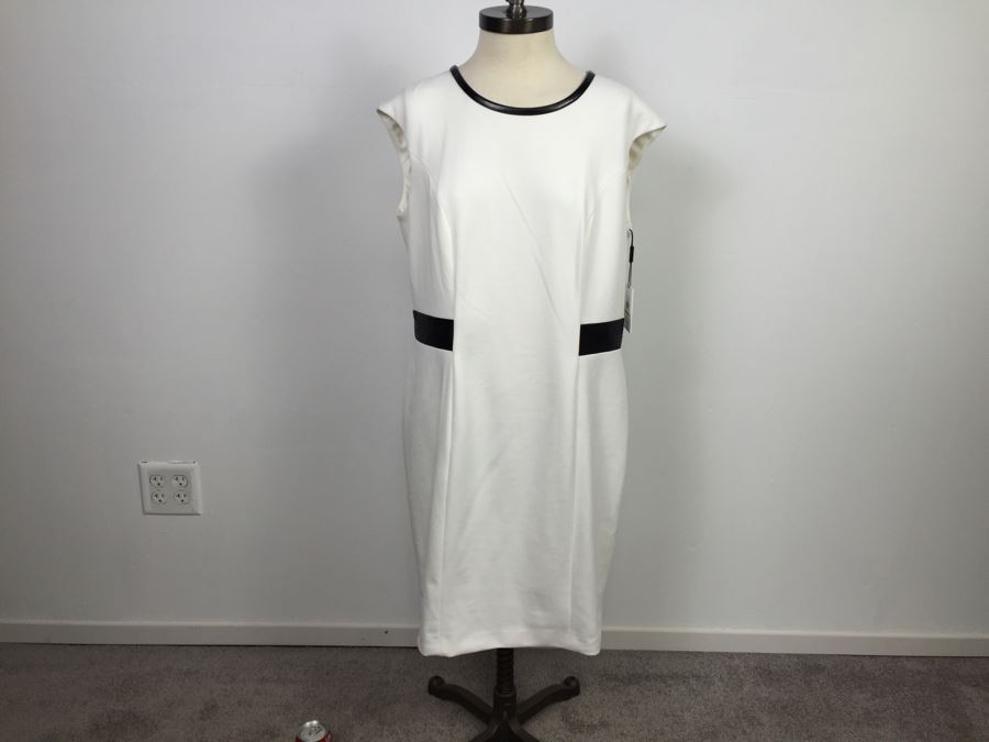 Calvin Klein White Dress Size 14 New With Tags [Photo 1]
