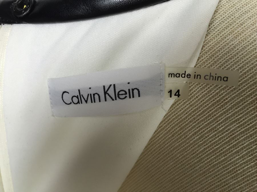 Calvin Klein White Dress Size 14 New With Tags [Photo 8]