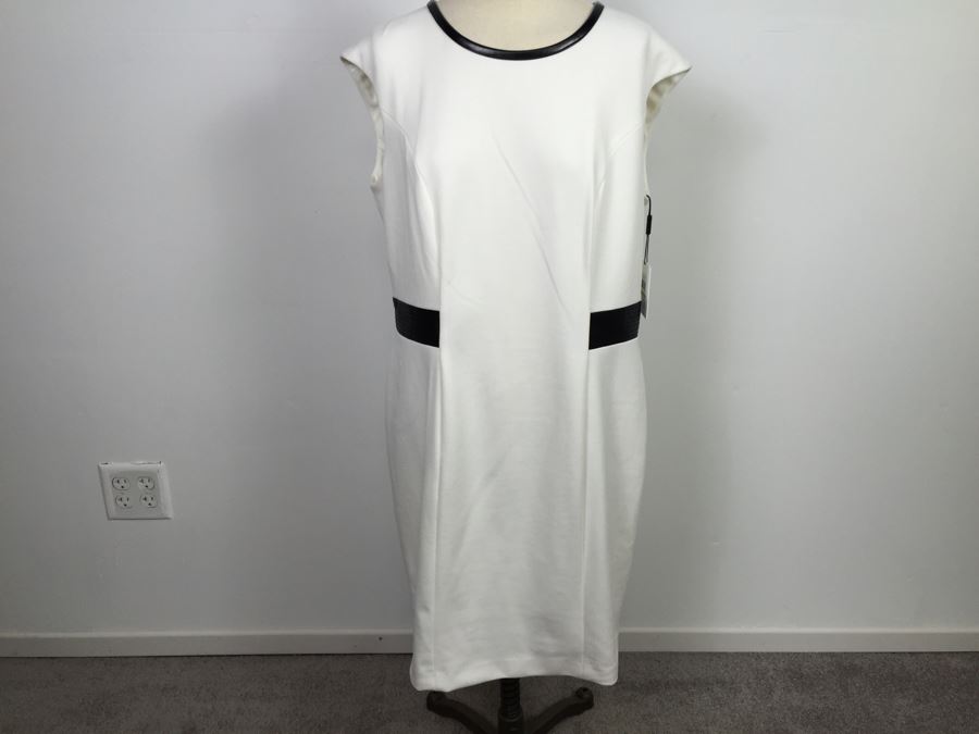 Calvin Klein White Dress Size 14 New With Tags [Photo 4]