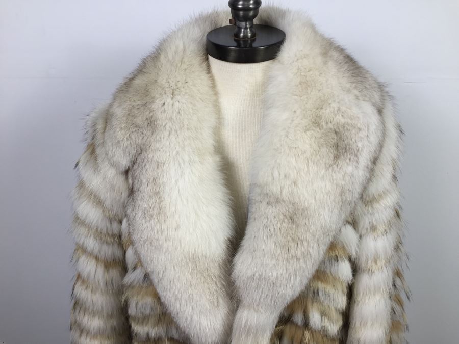 White Fox And Coyote Fur Coat Jacket From Nordstrom Size 14