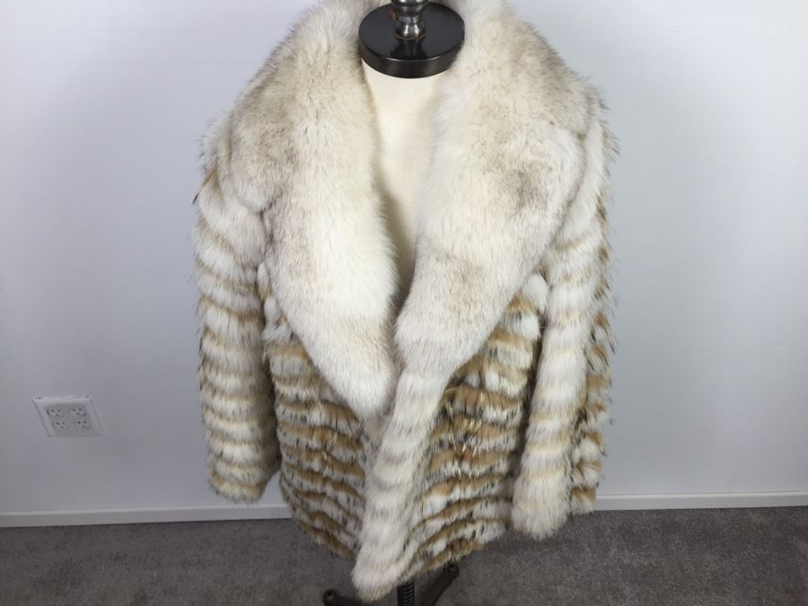White Fox And Coyote Fur Coat Jacket From Nordstrom Size 14 [Photo 7]