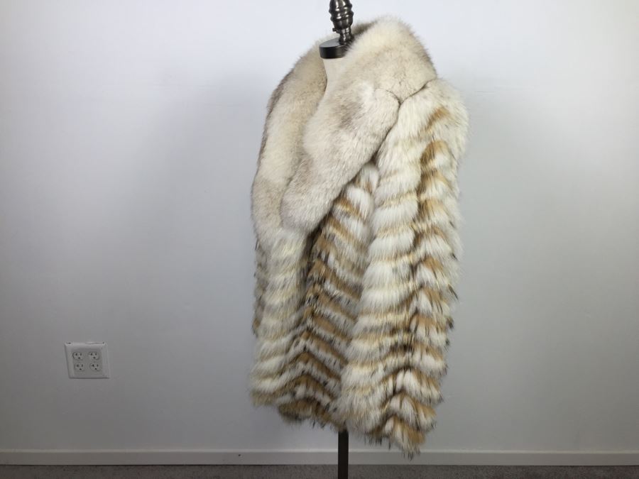 White Fox And Coyote Fur Coat Jacket From Nordstrom Size 14 [Photo 8]