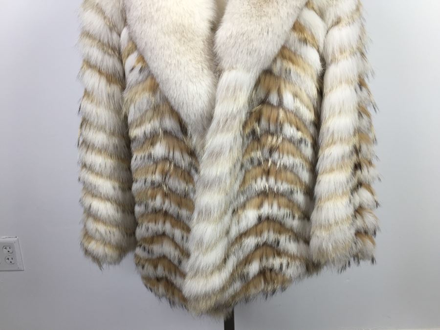 White Fox And Coyote Fur Coat Jacket From Nordstrom Size 14 [Photo 4]