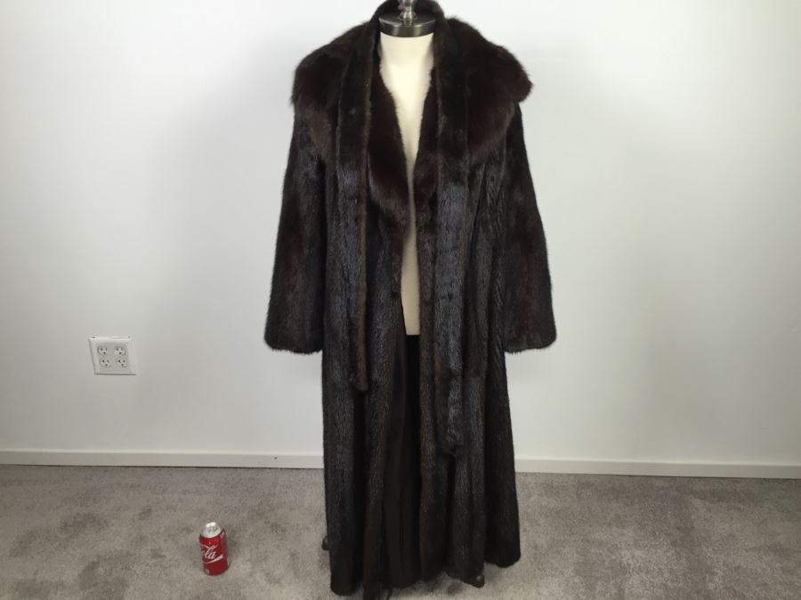 Full Length Mink Fur Coat With Belt [Photo 1]
