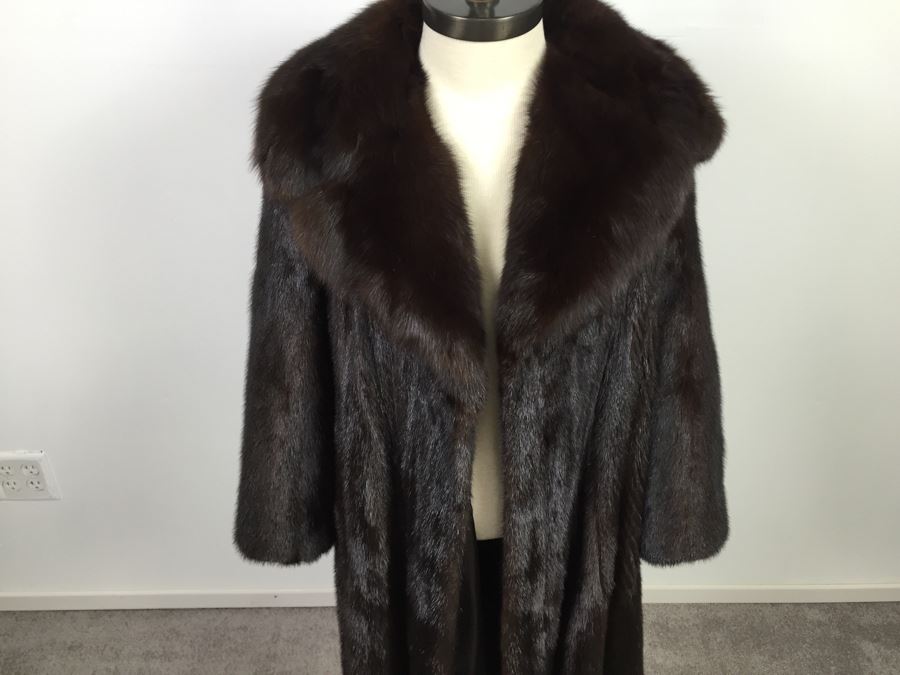 Full Length Mink Fur Coat With Belt [Photo 8]