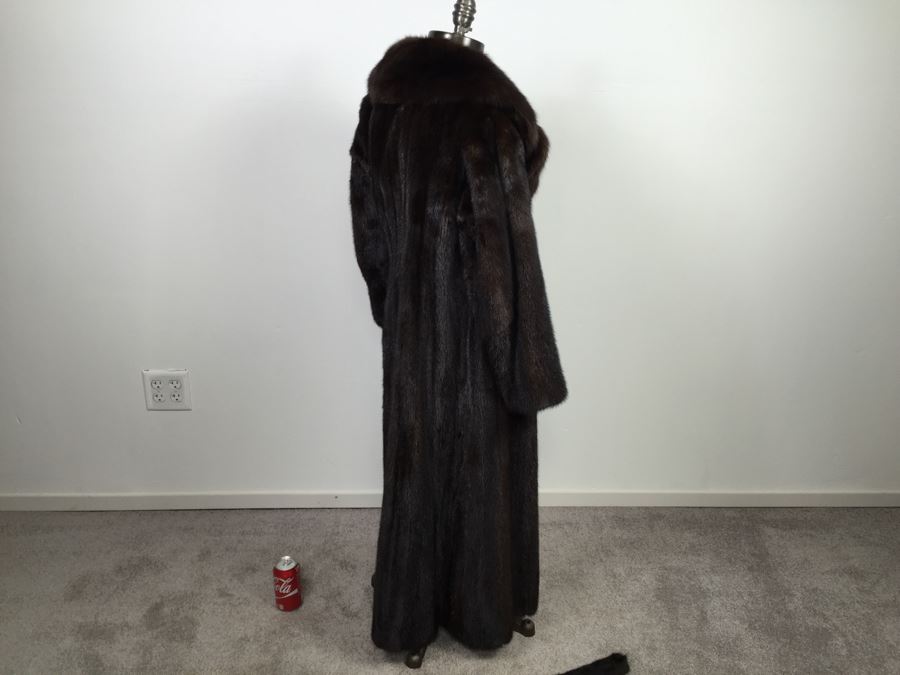 Full Length Mink Fur Coat With Belt [Photo 11]
