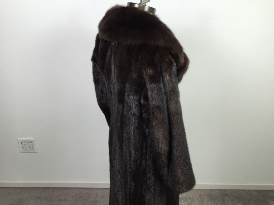 Full Length Mink Fur Coat With Belt [Photo 12]
