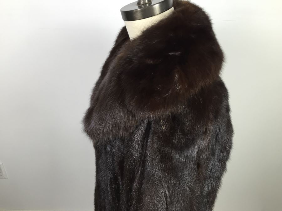 Full Length Mink Fur Coat With Belt [Photo 10]